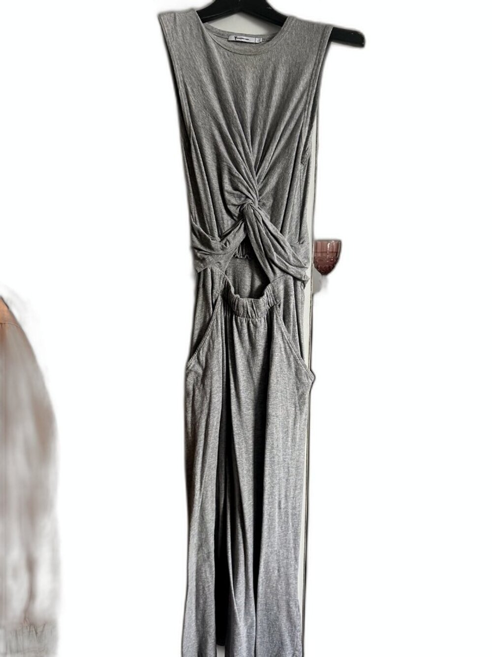 Alexander Wang Grey Twist-Front Sleeveless Dress XS